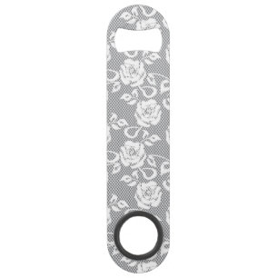 White lace pattern on grey background bar key