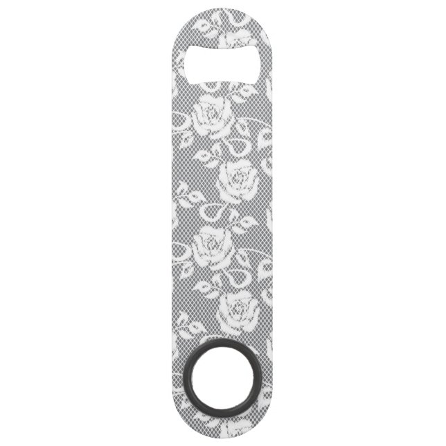 White lace pattern on grey background bar key (Front)