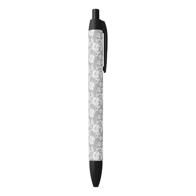 White lace pattern on grey background black ink pen (Bottom (Vertical))