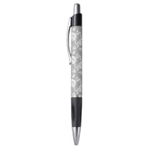White lace pattern on grey background pen