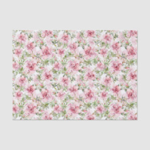 White Lace Pink Roses Gift Bag Matching Tissue Paper