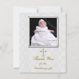 White Lace Religious Photo Card