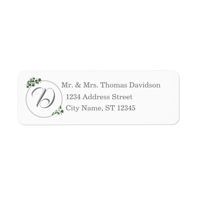 White Lace & Rose Leaves Return Address (Front)