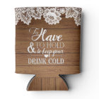 White Lace Rustic Barn Wood Monogram Wedding Drink