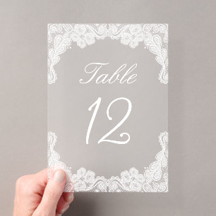 White Lace Table Number