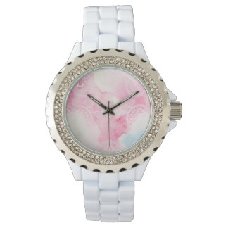 White Lace Watercolor Lace Pattern Wrist Watch