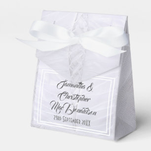 White lace wedding dress favor box