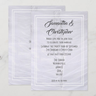 White lace wedding dress invitation