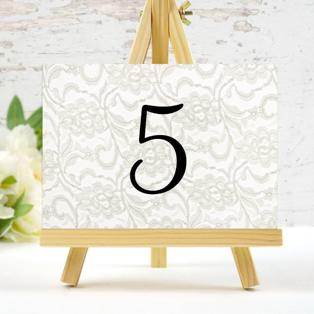 White Lace Wedding Table Numbers (Creator Uploaded)