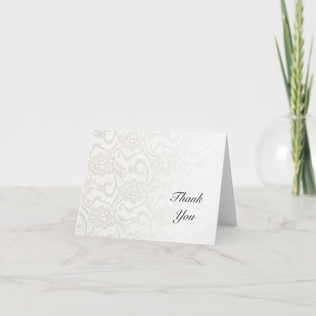 White Lace Wedding Thank You (Front)