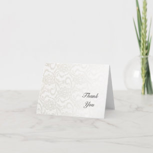 White Lace Wedding Thank You Card