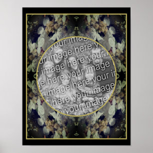 White Lacecap Hydrangea Frame Add Your Photo Poster