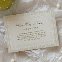 White Laced in Love Bridal Shower Recipe Request