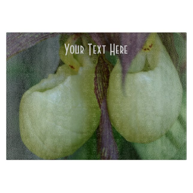 White Lady Slipper Orchid Flower Nature Cutting Board (Front)