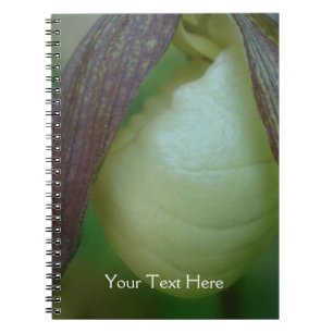 White Lady Slipper Orchid Flower Personalized Notebook