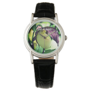 White Lady Slipper Orchid Flower Personalized  Watch