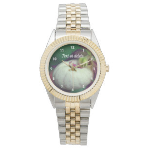 White Lady Slipper Orchid Flower Personalized  Watch