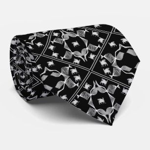 White Lamassu garden Neck Tie