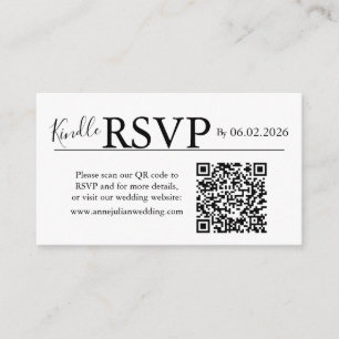 White landscape RSVP QR Code Card  Modern Wedding