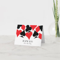 White Las Vegas Wedding Thank You Card