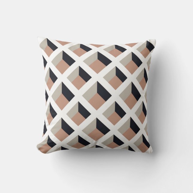 White lattice seamless pattern throw pillow (Front)