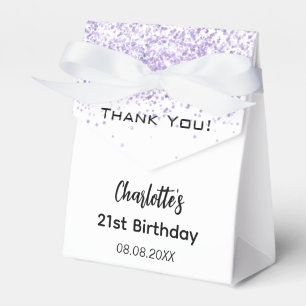 White lavender name thank you  favor box