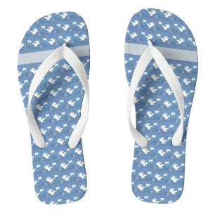 White Leaf Flip Flops