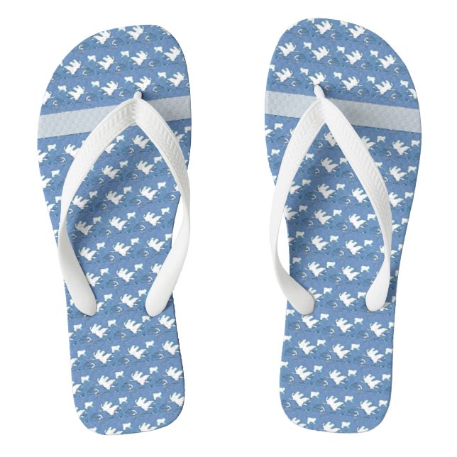 White Leaf Flip Flops (Footbed)