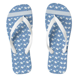 White Leaf  Flip Flops