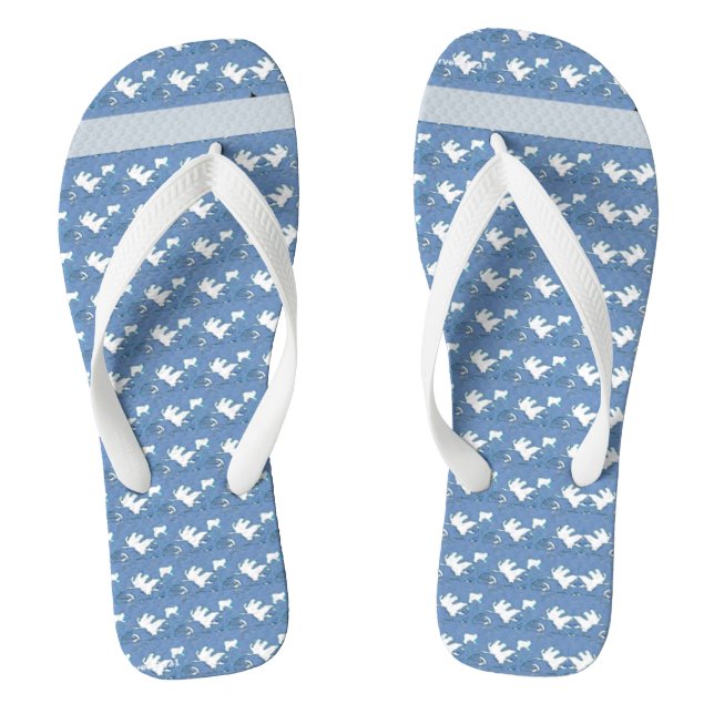 White Leaf  Flip Flops (Footbed)