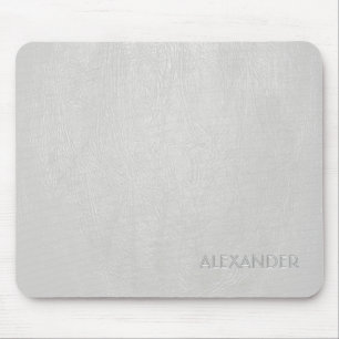 White Leather Pattern Texture- Custom Monogram/Tex Mouse Pad