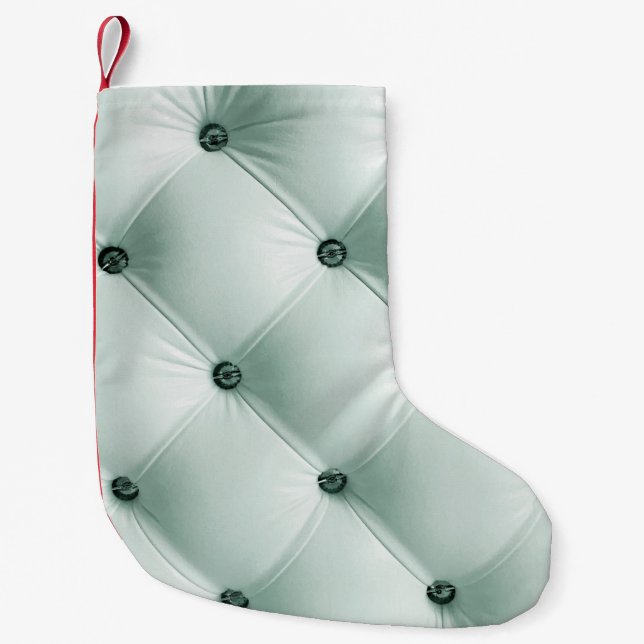 White Leather Texture in Luxury Interiorabstract,b Small Christmas Stocking (Front)