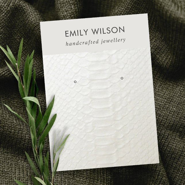 WHITE LEATHER TEXTURE STUD EARRING DISPLAY CARD (Creator Uploaded)