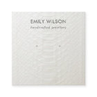 WHITE LEATHER TEXTURE STUD EARRING DISPLAY CARD