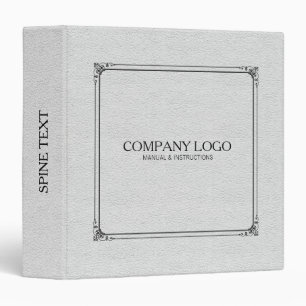 White Leather With Gold Frame Accent Binder