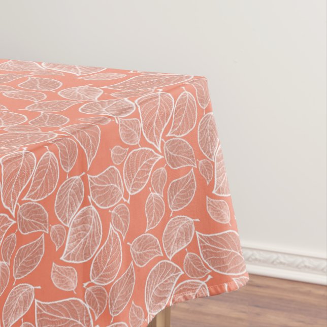 White Leaves on Orange Tablecloth (In Situ)