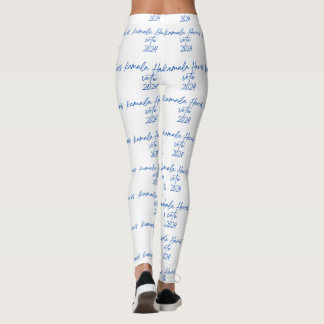 White Leggings Kamala Harris Blue Font