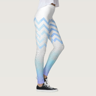white leggings with blue zigzag