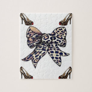 white leopard bow heels jigsaw puzzle everyone