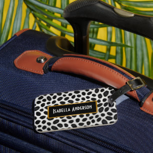 White Leopard Elegant Modern Luxury Collection Luggage Tag