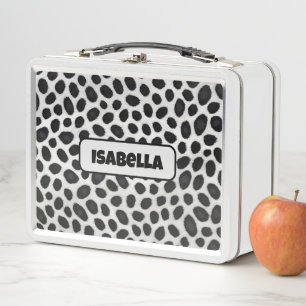 White Leopard Elegant Modern Luxury Collection Metal Lunch Box