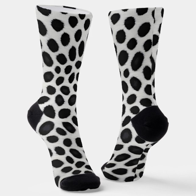 White Leopard Elegant Modern Luxury Collection Socks (Angled)