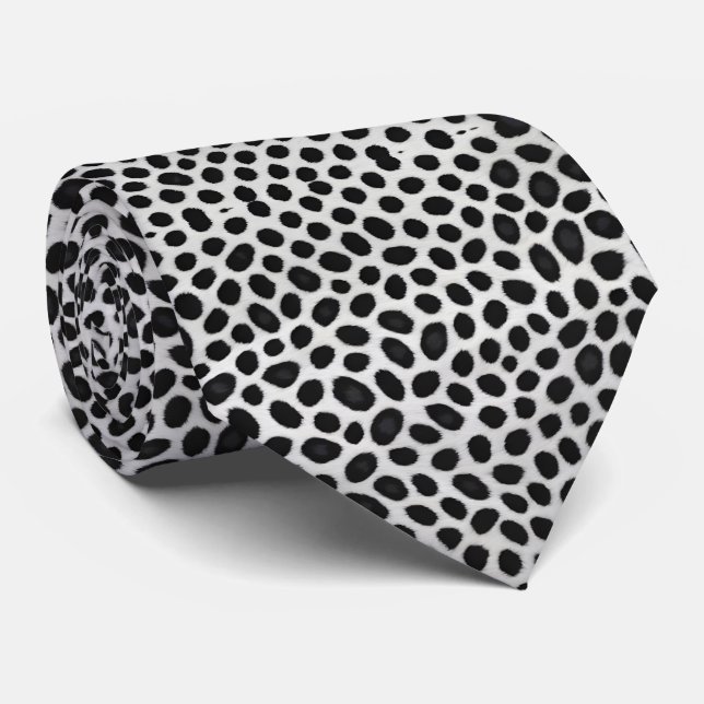 White Leopard Elegant Modern Luxury Collection Tie (Rolled)