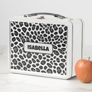 White Leopard Elegant Popular Luxury Collection Metal Lunch Box