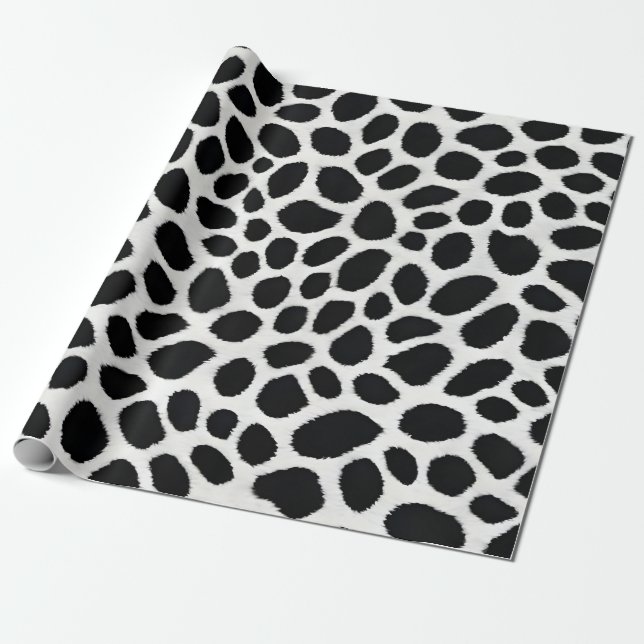 White Leopard Elegant Trendy Luxury Collection Wrapping Paper (Unrolled)
