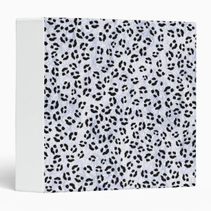 White Leopard Print Binder