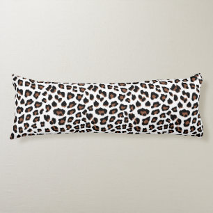 White Leopard Print Body Pillow