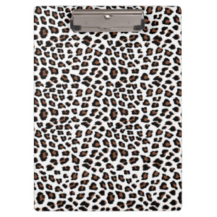 White Leopard Print Clipboard