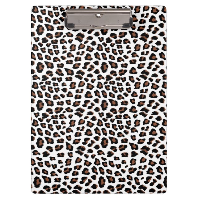 White Leopard Print  Clipboard (Front)