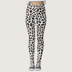 White Leopard Print  Leggings